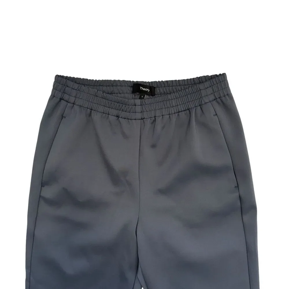 Theory Tapered Pant Knit‎ Tech Women's Size 0 Gray